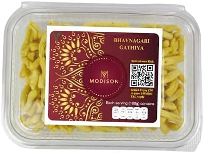 MODISON Bhavnagari Gathiya Indian Snacks Crispy Gujarati 180g thumbnail 1