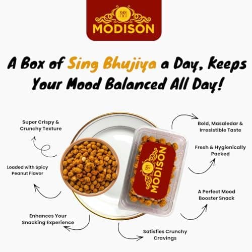 MODISON Sing Bhujia Indian Snacks Spicy Masala Peanuts 180g thumbnail 6