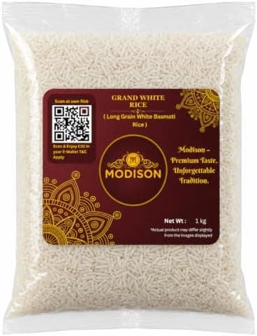 MODISON Grand White Rice Long Grain Basmati Rice 1kg Gluten Free thumbnail 1