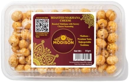 MODISON Roasted Makhana Healthy Snacks Cheese Flavour 80g thumbnail 1