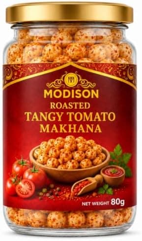 MODISON Roasted Makhana Healthy Snacks Tangy Tomato 80g thumbnail 1