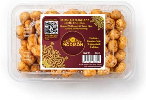 MODISON Roasted Makhana Healthy Snacks Lime N Chilli 80g thumbnail 1