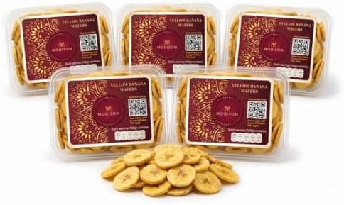 MODISON Yellow Banana Wafers Indian Snacks Crispy Plantain 900g thumbnail 1