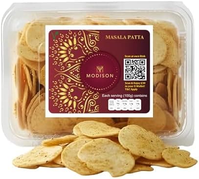 MODISON Masala Patta Potato Wafers Indian Snacks Crispy 180g thumbnail 1