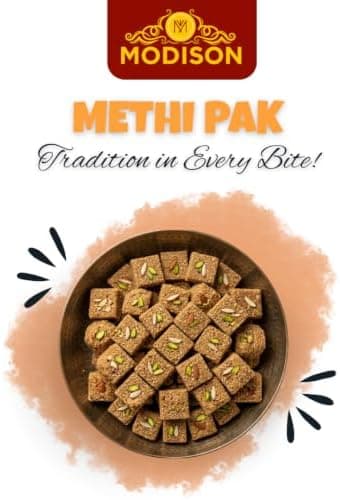MODISON Methi Paak Indian Sweets Traditional Mithai 4 Piece thumbnail 4