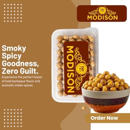 MODISON Roasted Makhana Healthy Snacks Smoky Barbeque Masala 80g thumbnail 4