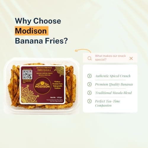 MODISON Banana French Fries Indian Snacks Masala Kela 180g thumbnail 3