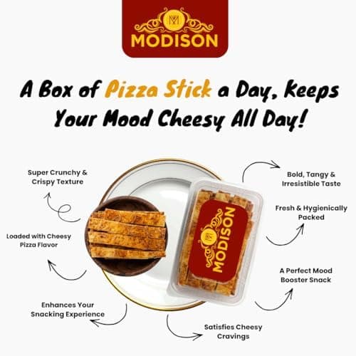 MODISON Pizza Sticks Indian Snacks Tomato Cheese 180g thumbnail 7