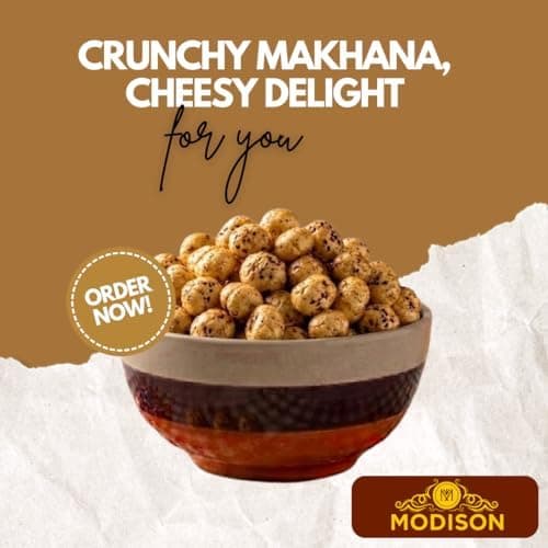 MODISON Roasted Makhana Healthy Snacks Cheese Flavour 80g thumbnail 2