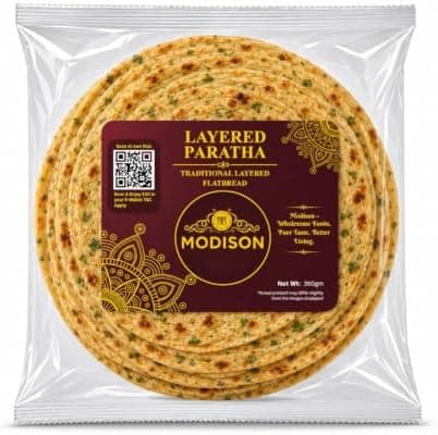 MODISON Layered Paratha Traditional Indian Flatbread Frozen 360g thumbnail 1