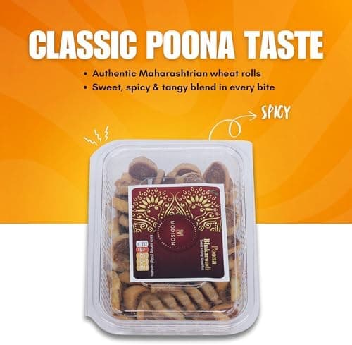 MODISON Bhakharwadi Mini Indian Snacks Spicy Wheat Rolls 180g alternate image