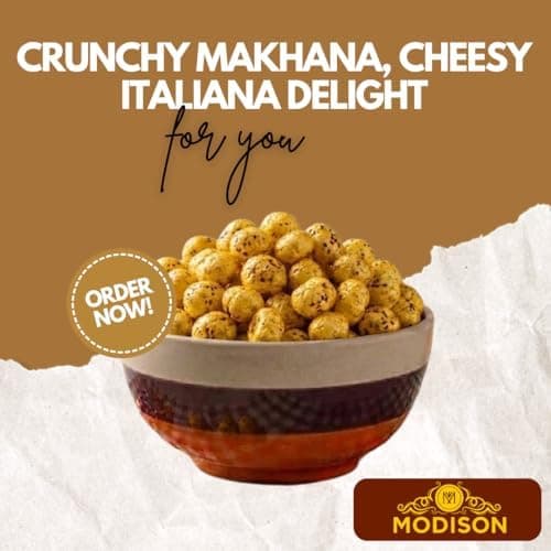 MODISON Roasted Makhana Healthy Snacks Cheesy Italiana 80g thumbnail 3