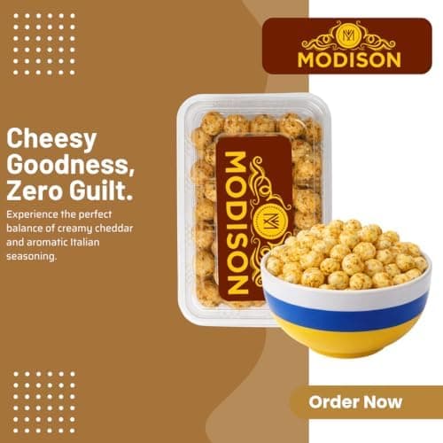 MODISON Roasted Makhana Healthy Snacks Cheese Herbs 80g thumbnail 7