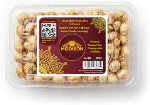 MODISON Roasted Makhana Healthy Snacks Masala Flavour 80g thumbnail 1