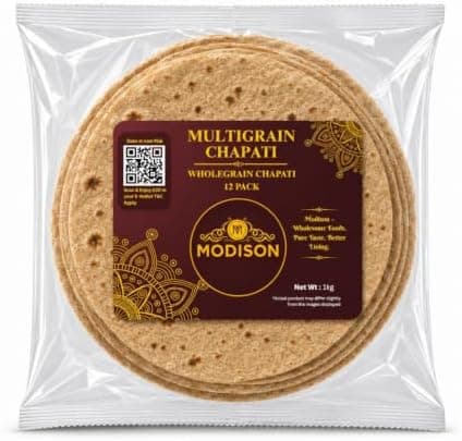 MODISON Multigrain Chapati 12 Pcs Frozen Indian Flatbread 1kg thumbnail 1