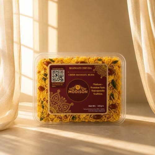 MODISON Basmati Chivda Indian Namkeen Crispy Rice Flakes 180g thumbnail 2