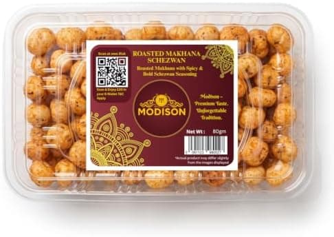 MODISON Roasted Makhana Healthy Snacks Schezwan Flavour 80g thumbnail 1