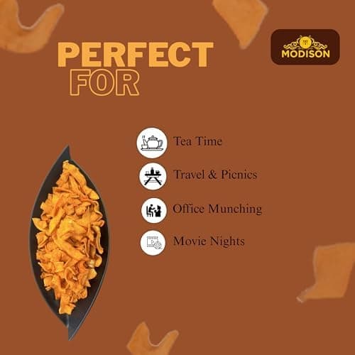 MODISON Soya Papdi Healthy Snacks Crispy Protein Rich 180g thumbnail 6