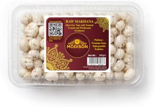 MODISON Raw Makhana Healthy Snacks Natural Fox Nuts 180g thumbnail 1