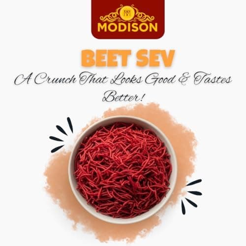MODISON Beet Sev Indian Namkeen Beetroot Flavoured Snack 180g thumbnail 5