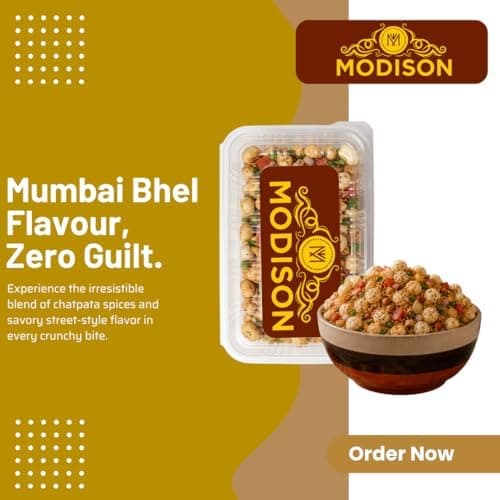 MODISON Roasted Makhana Healthy Snacks Mumbai Bhel Flavour 80g thumbnail 4