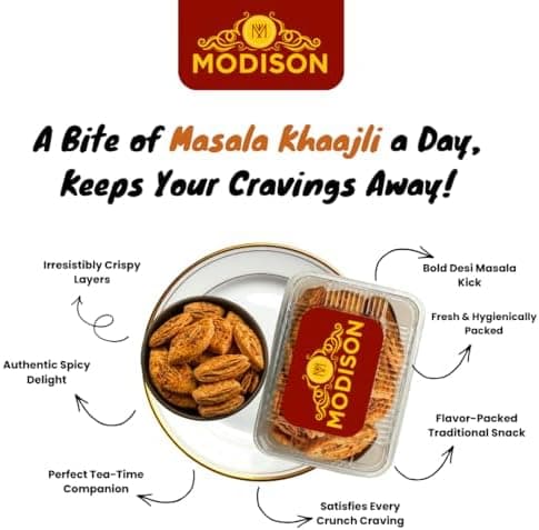 MODISON Masala Khaajli Indian Snacks Spiced Crackers 180g thumbnail 7