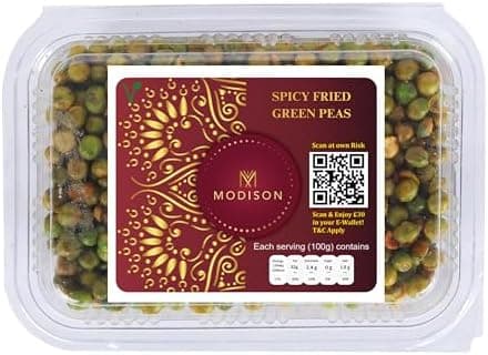 MODISON Spicy Fried Green Peas Healthy Snacks Crispy 180g thumbnail 1