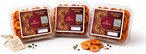 MODISON Spicy Banana Wafers Indian Snacks Crispy Plantain 540g thumbnail 1