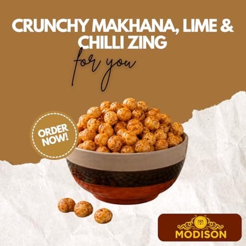 MODISON Roasted Makhana Healthy Snacks Lime N Chilli 80g thumbnail 3