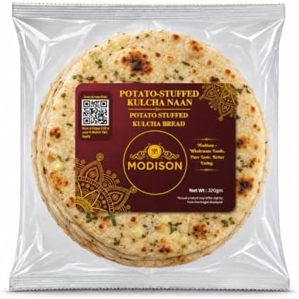 MODISON Potato Stuffed Kulcha Naan Traditional Flatbread Frozen 320g thumbnail 1