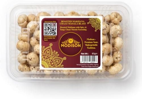 MODISON Roasted Makhana Healthy Snacks Chaat Masala Blast 80g thumbnail 1