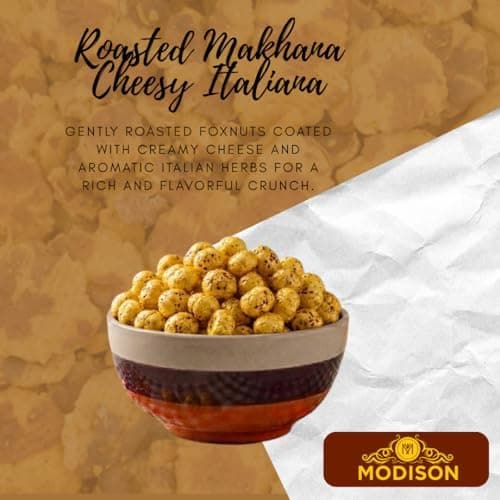 MODISON Roasted Makhana Healthy Snacks Cheesy Italiana 80g thumbnail 7