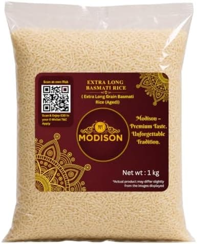 MODISON Extra Long Basmati Rice Aged Long Grain White Rice 1kg thumbnail 1
