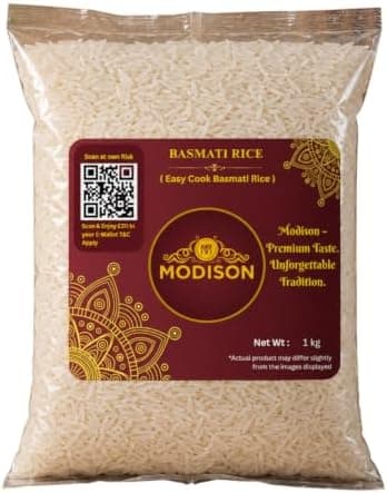 MODISON Easy Cook Basmati Rice Long Grain White Rice 1kg thumbnail 1