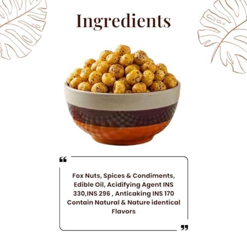 MODISON Roasted Makhana Healthy Snacks Masala Fox Nuts 80g thumbnail 3