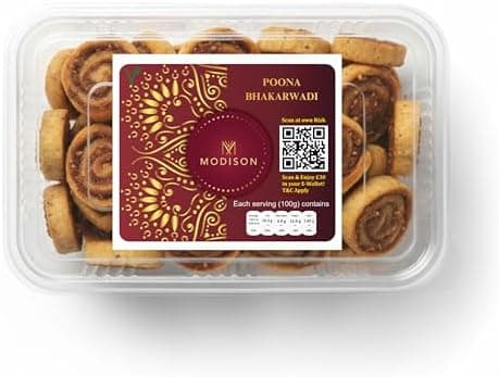 MODISON Bhakharwadi Mini Indian Snacks Spicy Wheat Rolls 180g