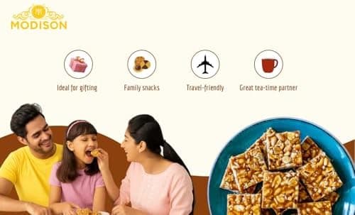 MODISON Peanut Chikki Indian Sweets Protein Brittle 180g thumbnail 5