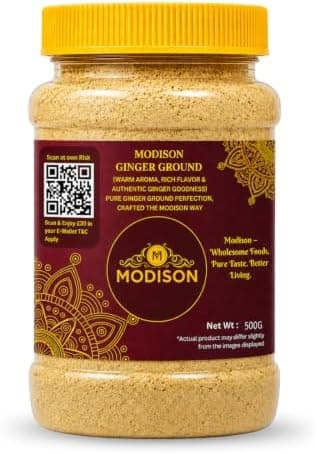 MODISON Ground Ginger Powder 500g – Natural Ginger Root Spice for Baking, Cooking, Tea & Drinks | Aromatic Seasoning for Curries, Soups & Sauces | Vegan Gluten Free for Everyday Recipes & Meals thumbnail 1