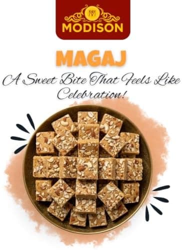 MODISON Magaj Indian Sweets Gram Flour Mithai 12 Piece thumbnail 4