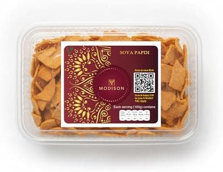 MODISON Soya Papdi Healthy Snacks Crispy Protein Rich 180g thumbnail 1