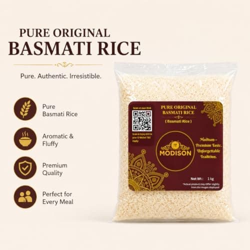 MODISON Pure Original Basmati Rice Long Grain Gluten Free 1kg thumbnail 6