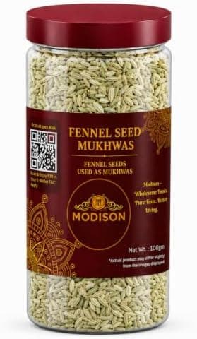 MODISON Fennel Seed Saunf Indian Mouth Freshener Sweet 100g thumbnail 1