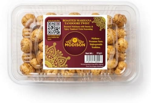 MODISON Roasted Makhana Healthy Snacks Tandoori Twist 80g thumbnail 1