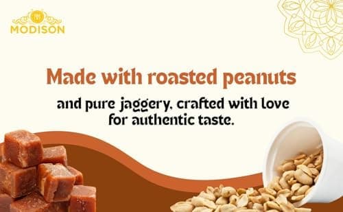 MODISON Peanut Chikki Indian Sweets Protein Brittle 180g thumbnail 3