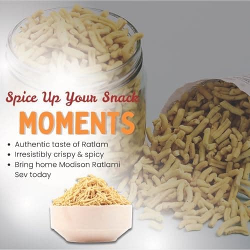 MODISON Ratlami Sev Indian Snacks Spicy Besan Noodles 180g thumbnail 6