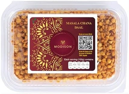 MODISON Masala Chana Dal Healthy Snacks Spiced Chickpeas 180g thumbnail 1