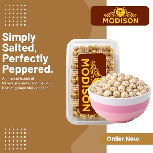 MODISON Roasted Makhana Healthy Snacks Himalayan Pink Salt Pepper 80g thumbnail 7