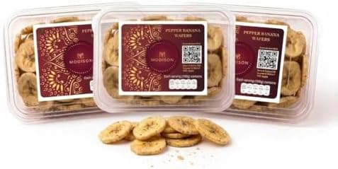 MODISON Banana Black Pepper Wafers Indian Snacks Crispy 360g thumbnail 1