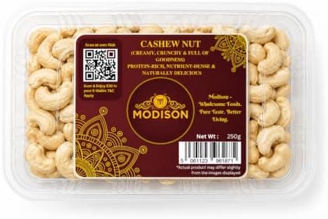 MODISON Cashew Nuts Healthy Snacks Natural Whole Kaju 250g thumbnail 1
