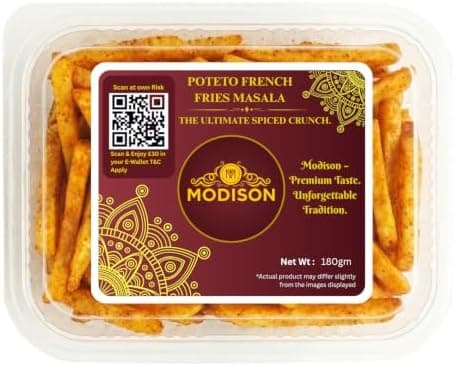 MODISON Potato French Fries Indian Namkeen Masala Crispy 180g thumbnail 1